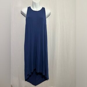Womens Blue Sleeveless Dress, M